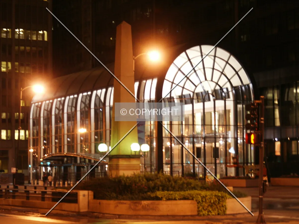 Entrance at night