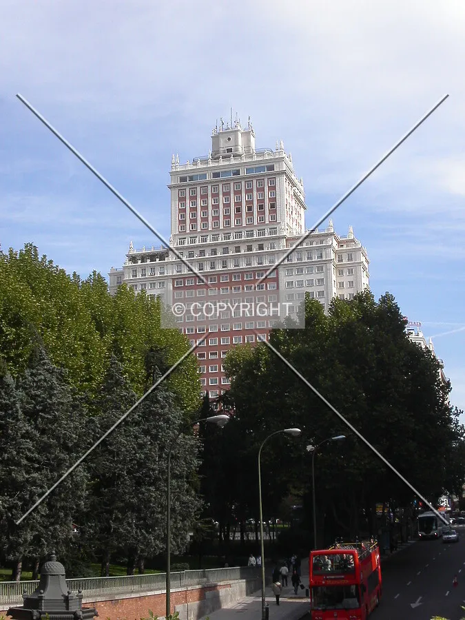 Top floors from the other side of Plaza de España