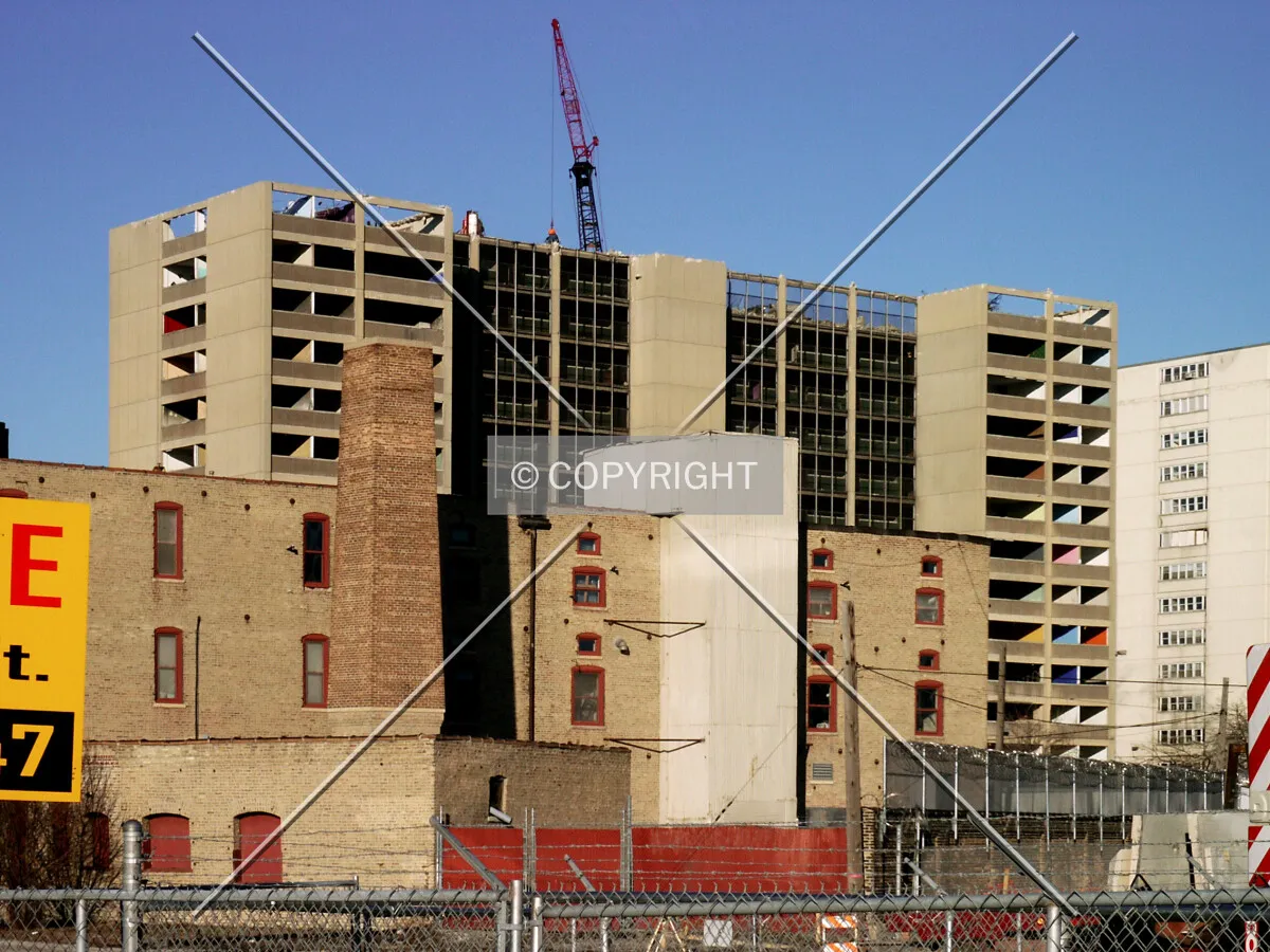 Demolition - Looking northeast from Halsted Street
