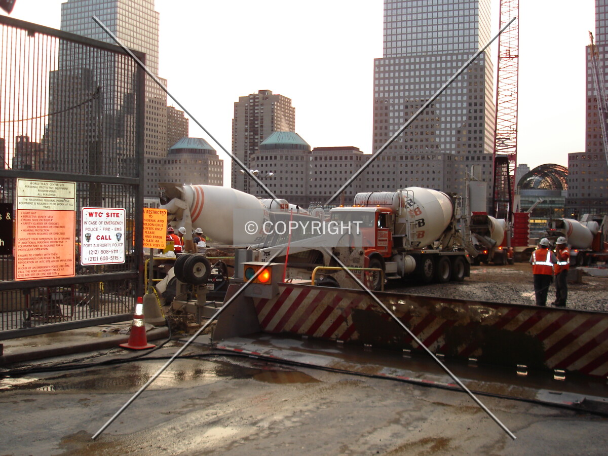 Cement trucks arriving and departing Gate 4