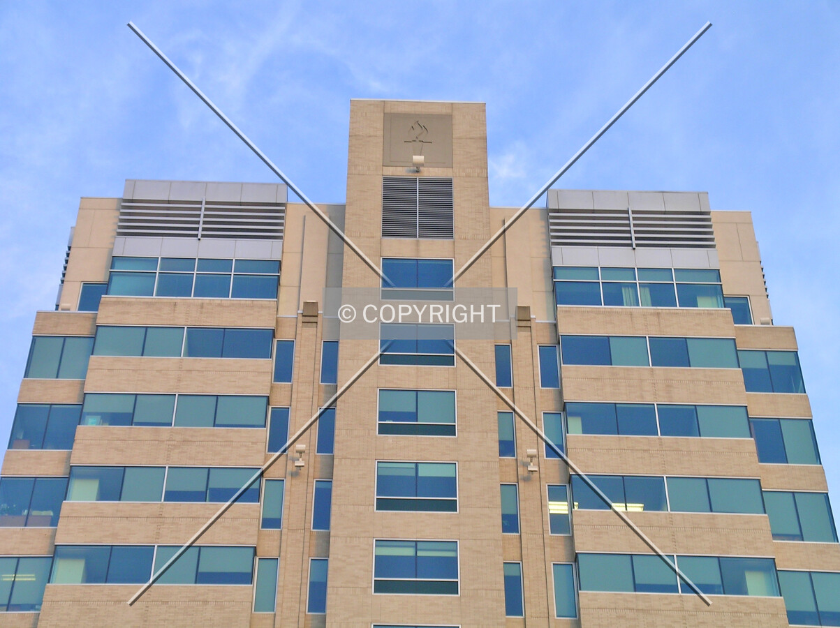 A closer look at the top of the building