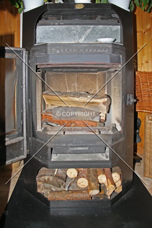 A fireplace in a house