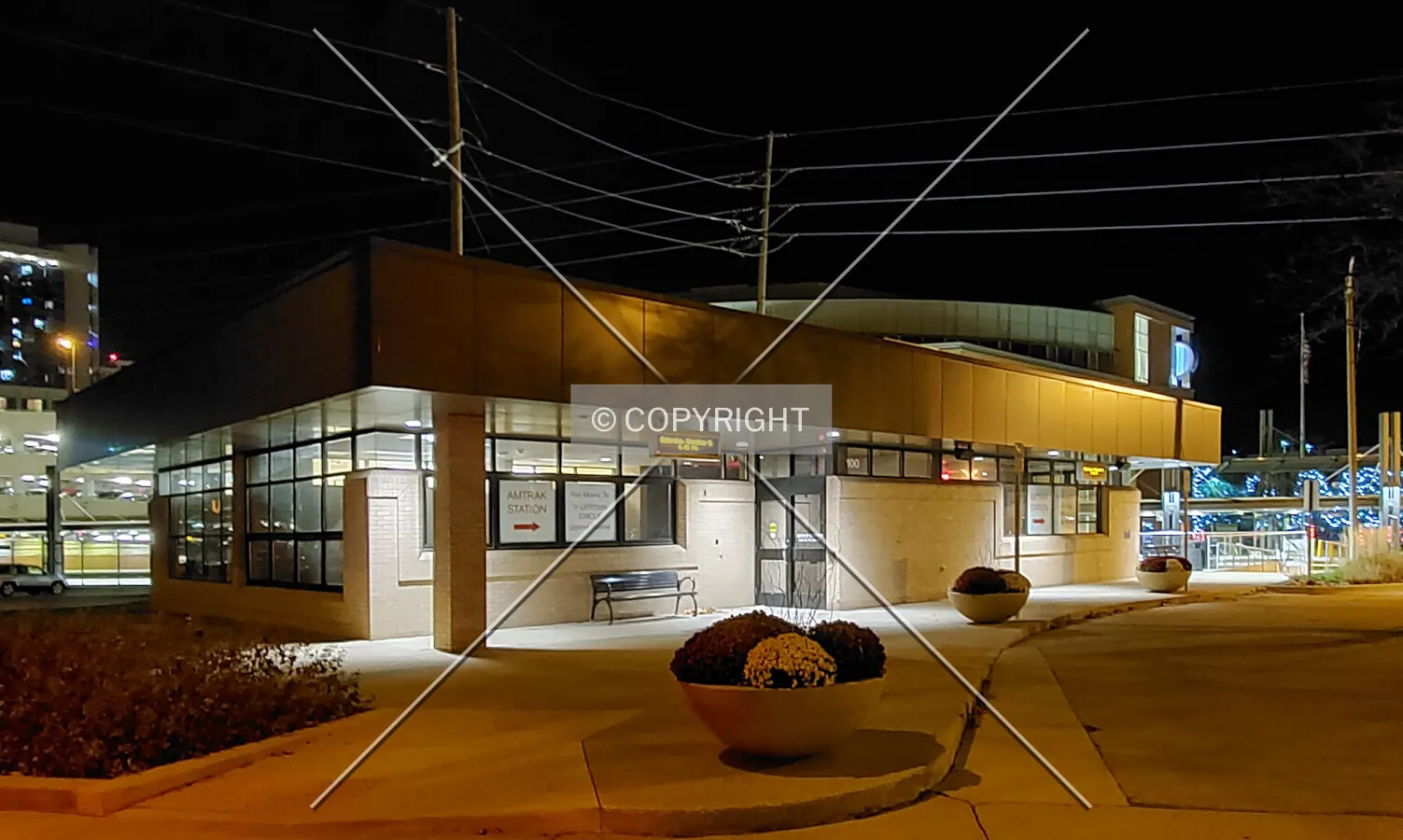 Southeast view at night; November 9, 2019