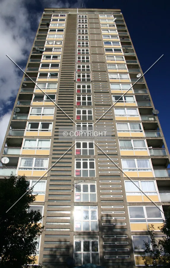 Looking up from street level