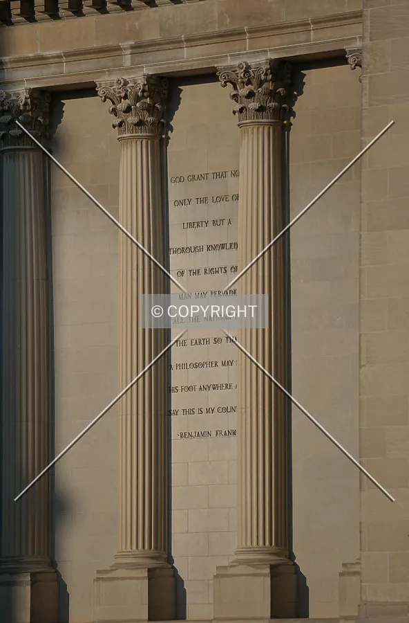 Detail of the west facade; July 12, 2020