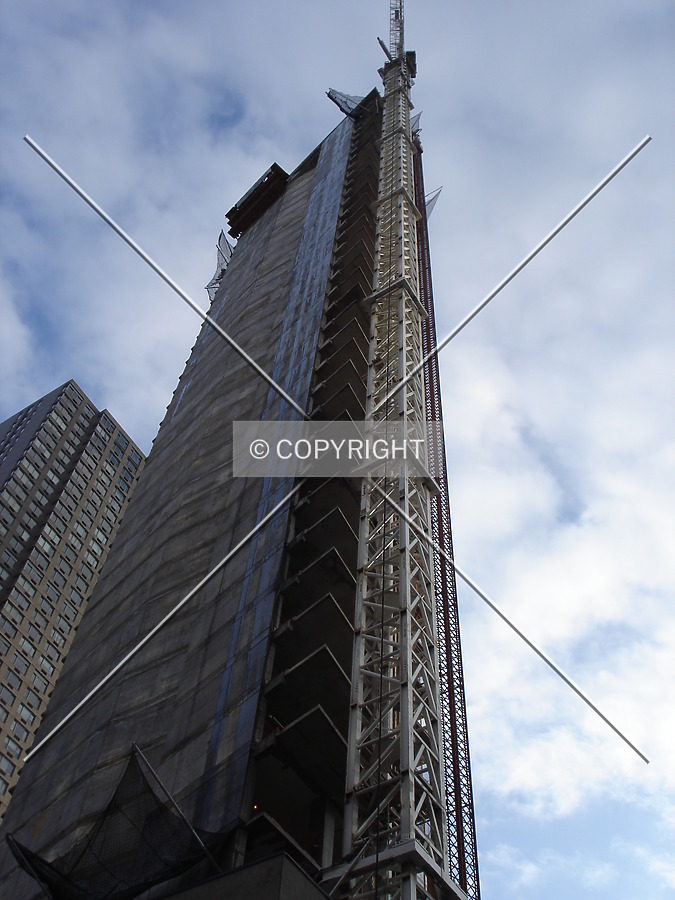 Looking up the northwest corner