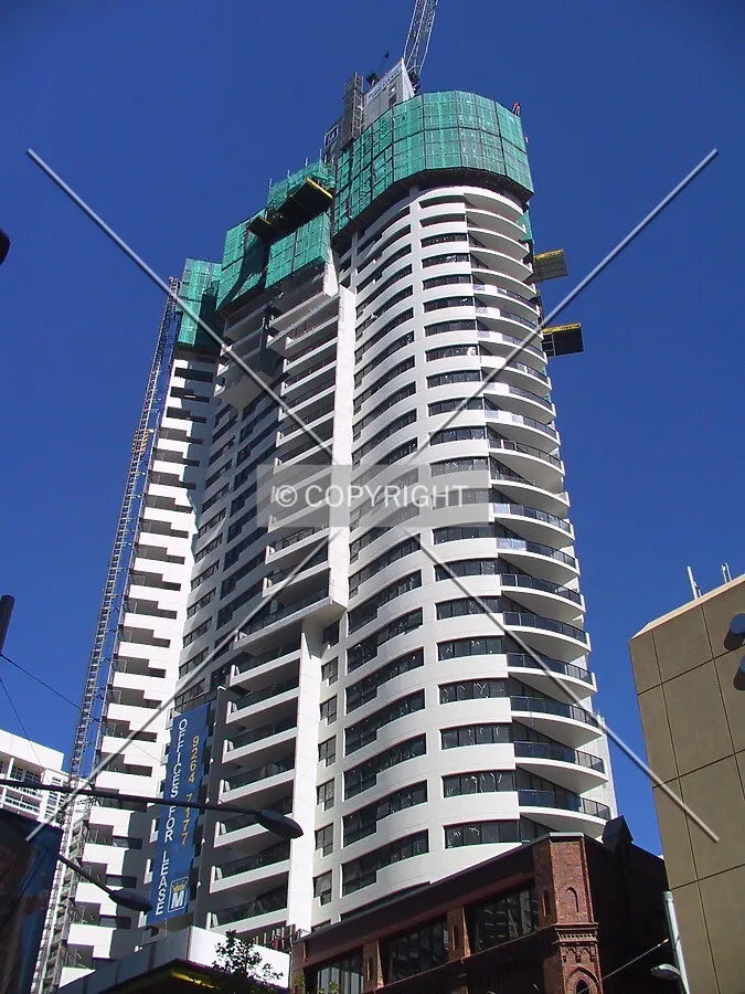 Looking up the northeast corner