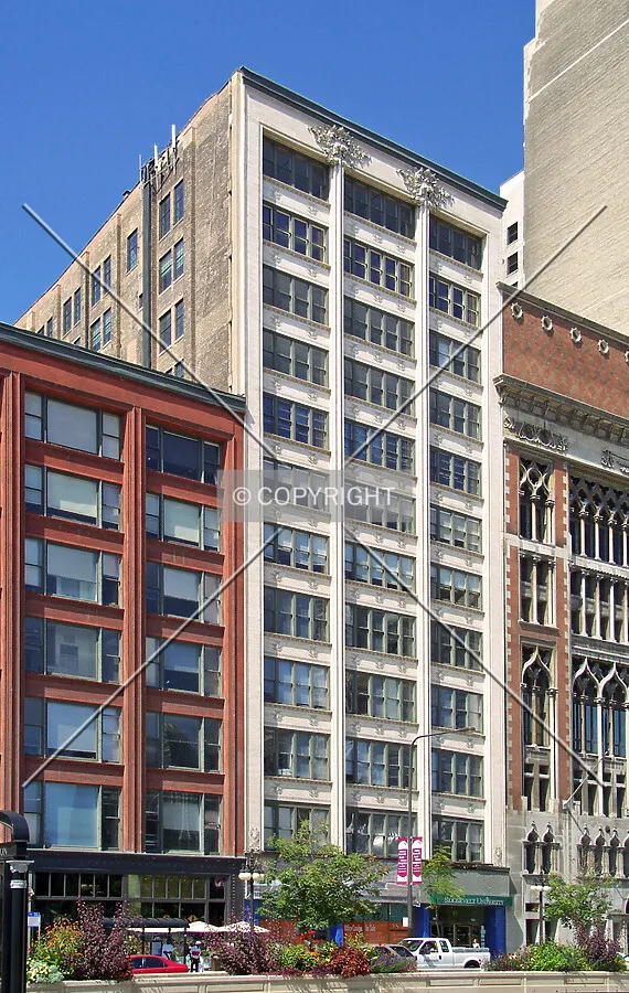 View from the southeast across Michigan Avenue