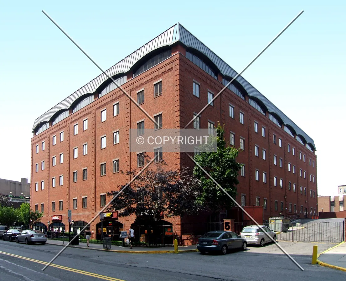 View from the northeast across River Street