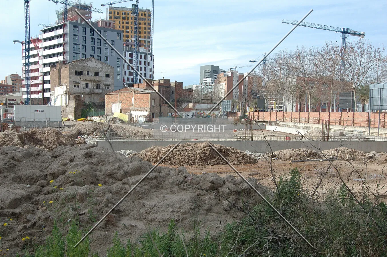 Foundation walls seen from the east