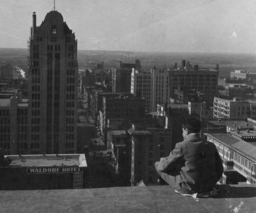 Vintage view from the roof