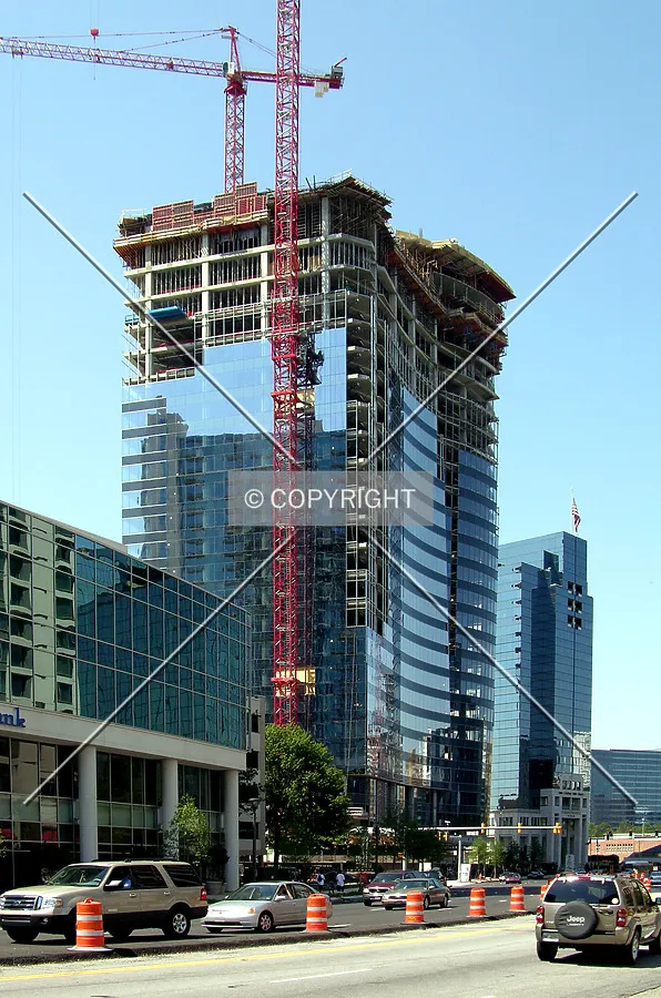 View from the southeast across Peachtree Street