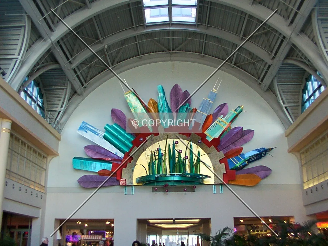 Sculpture above the food court