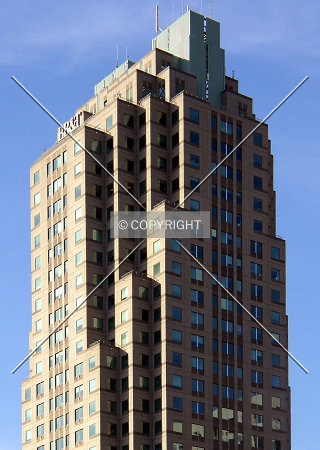 Detail of the upper floors on the southeast corner