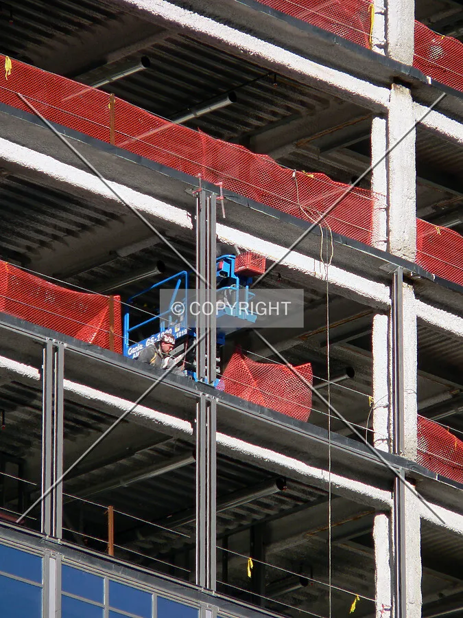 Working on installing the window frame system