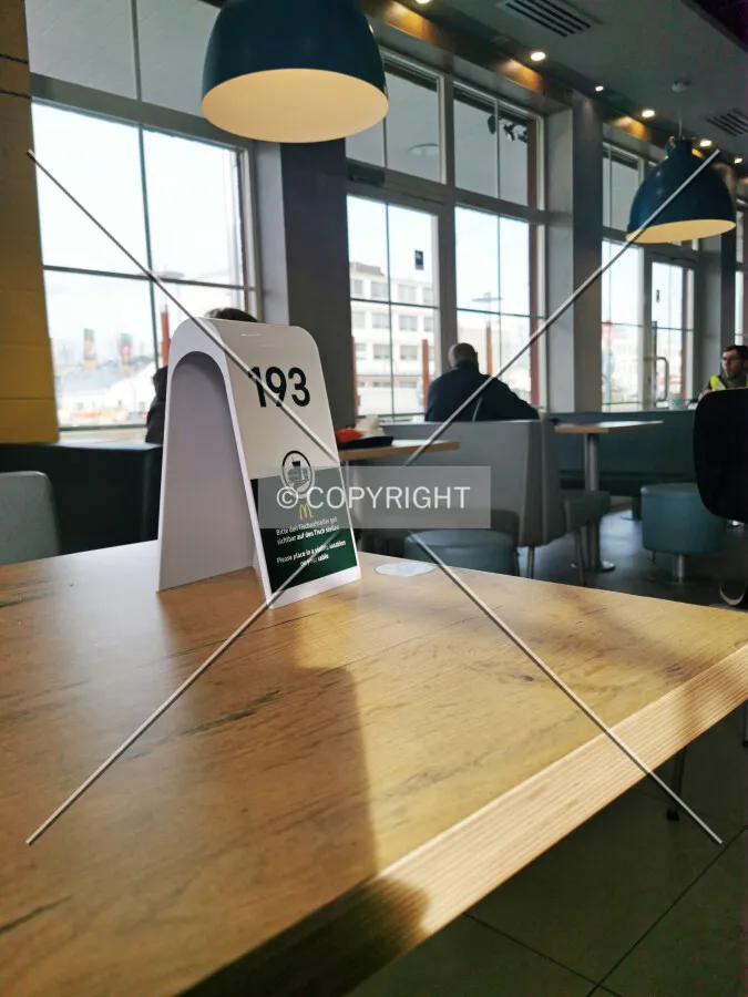 Number sign on a table