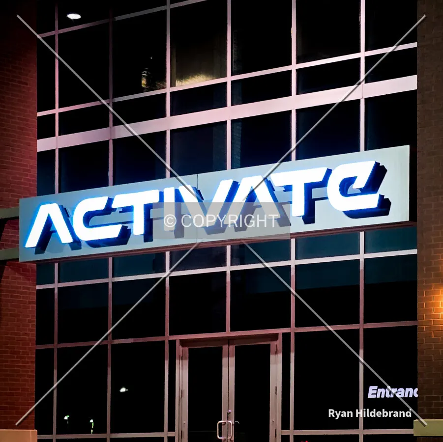 Activate signage at night; March 22, 2025