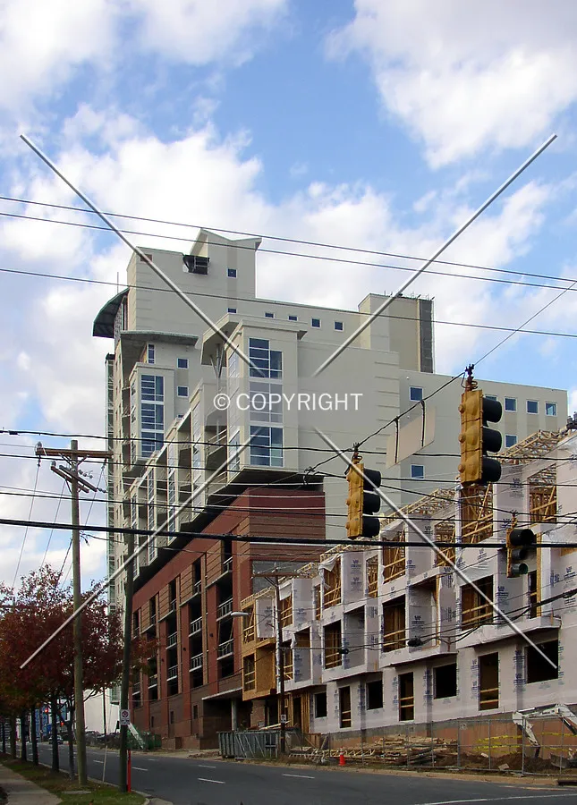Looking northwest from East 6th Street