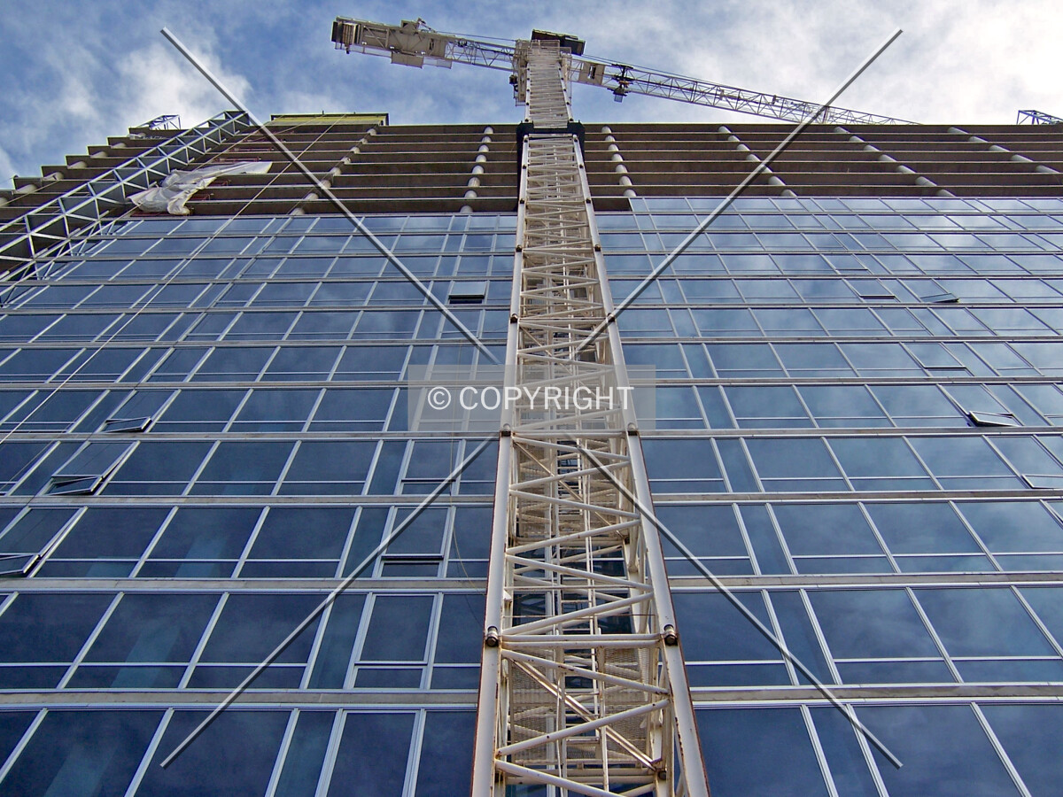 Looking up the east facade from State Street