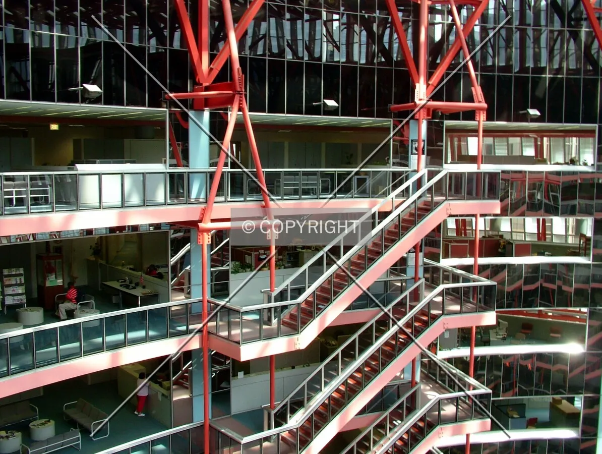Staircase and office detail in upper floors