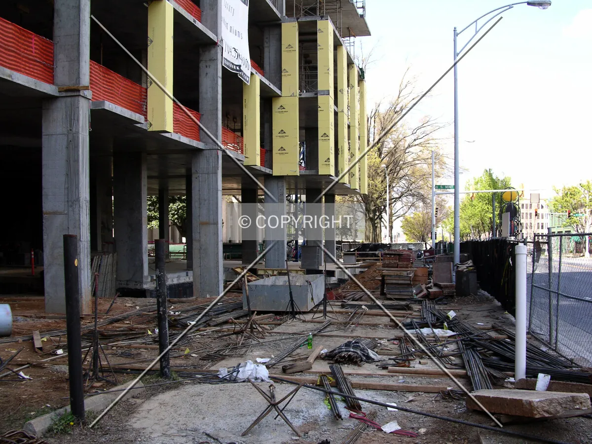 Northern base along West Trade Street