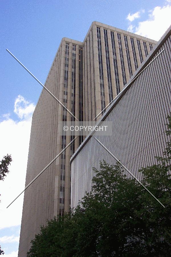 Place Bell Canada from Gloucester Street with parking garage in foreground