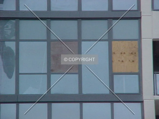 Windows missing on the northern facade