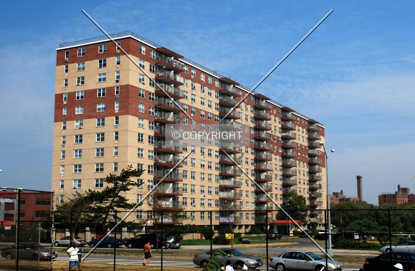 Viewed from the east