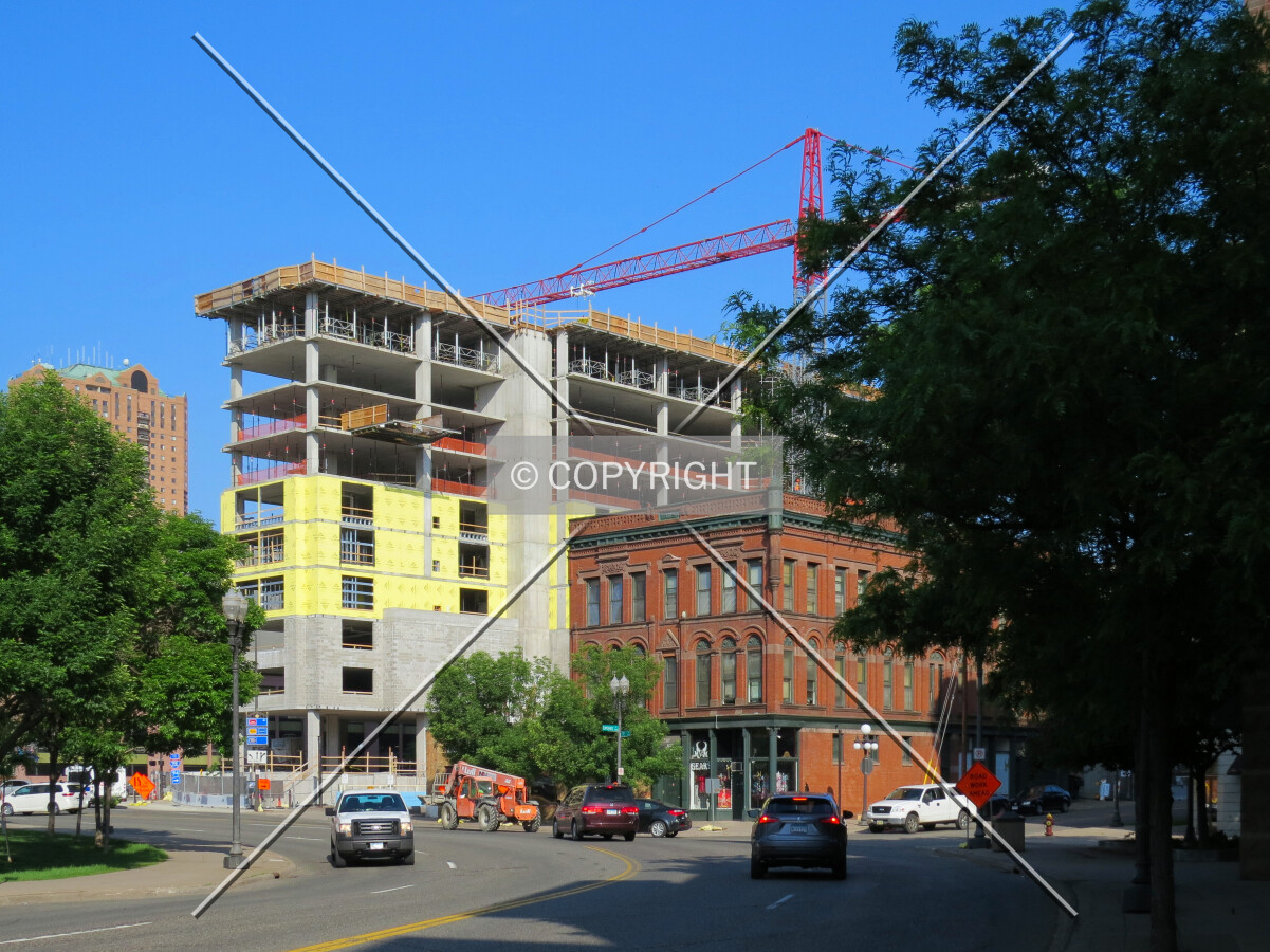 View to the west along East 7th Street