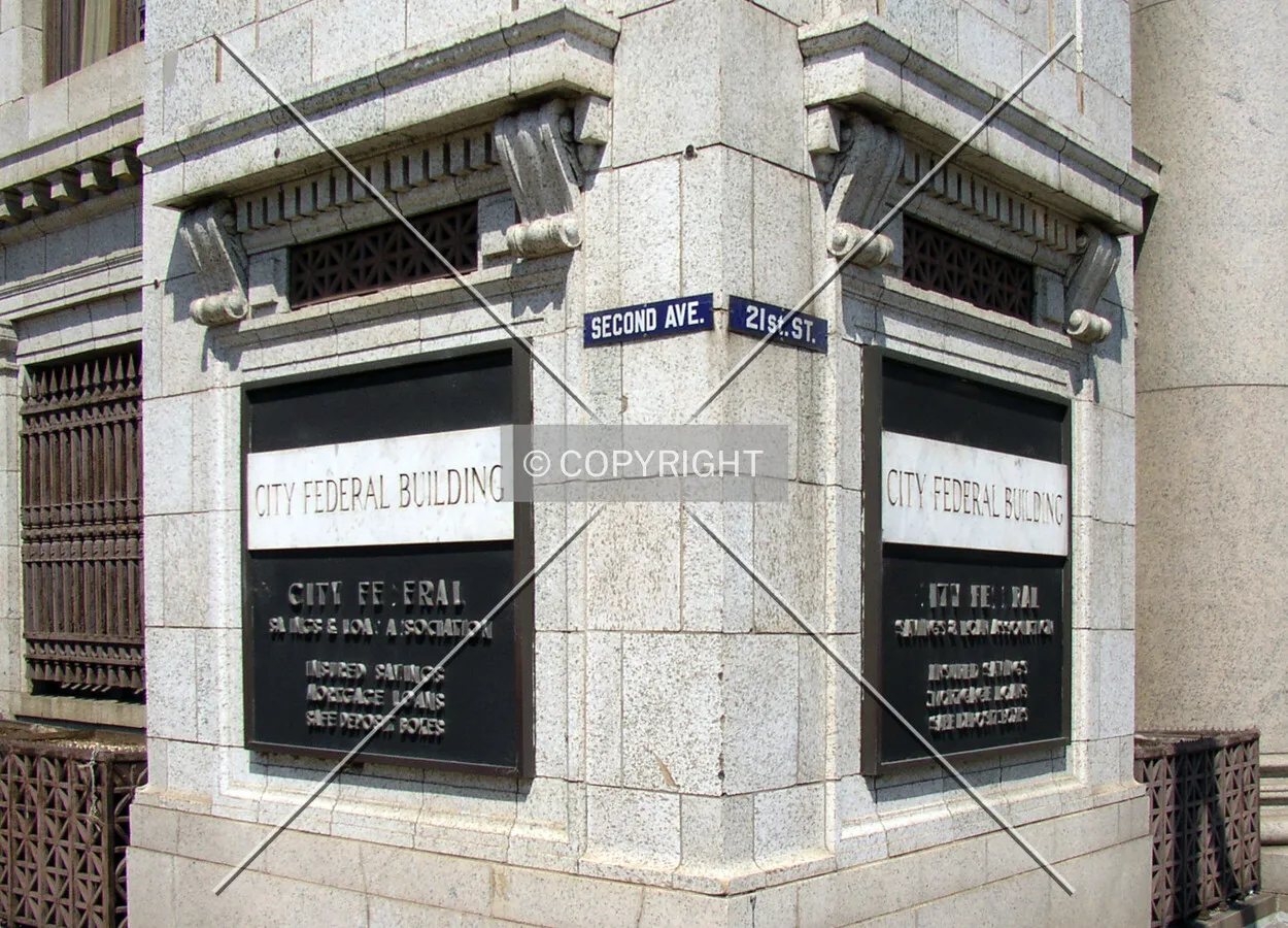 Signage on the southeast corner