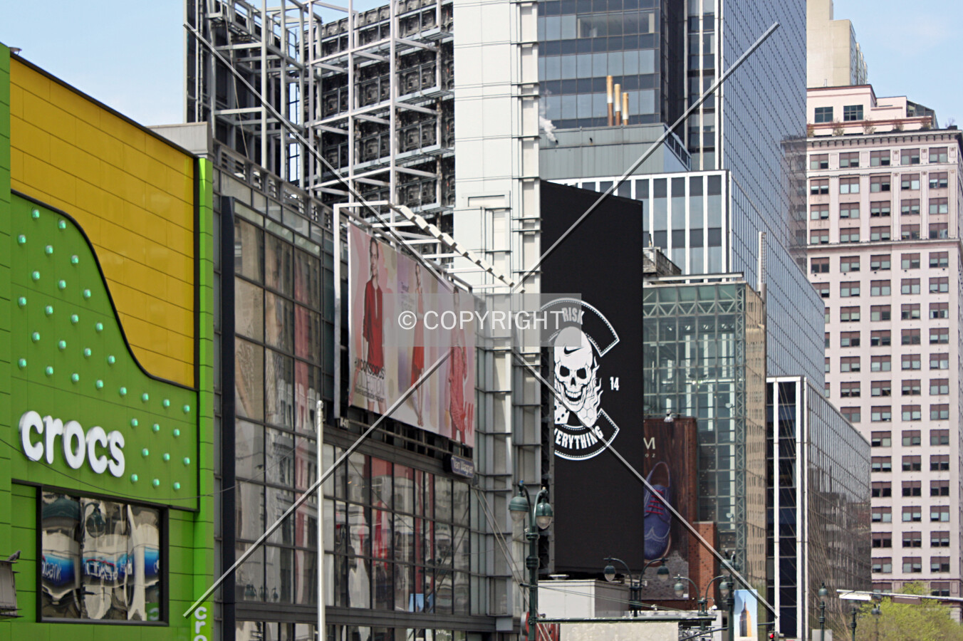 Upper floors from the east along West 34th Street; April 25, 2014