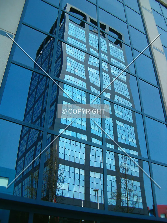 Reflection in an opposite building