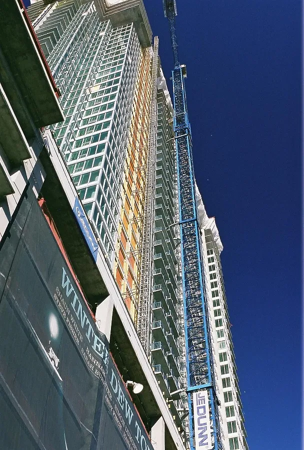 Looking up the southeast side