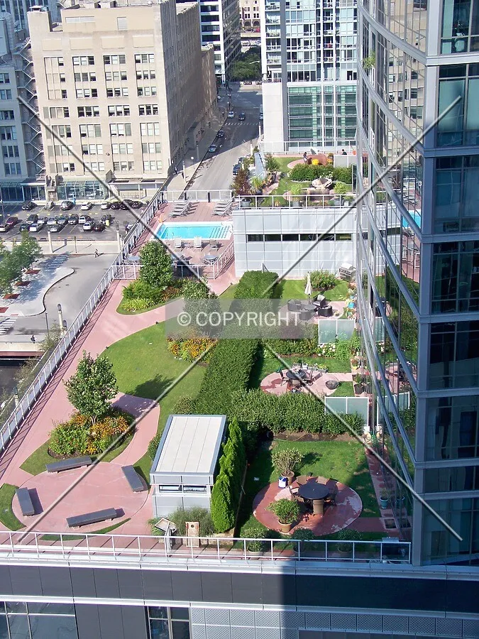 The roof deck from the Embassy Suites to the east; August 31, 2011