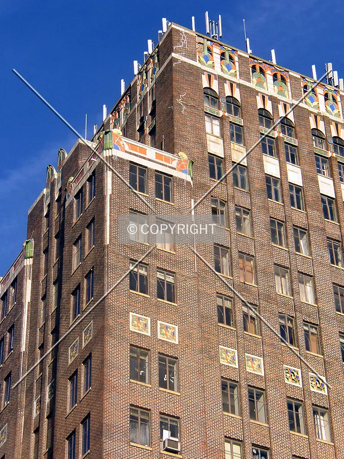 Detail of the upper floors on the southwest corner