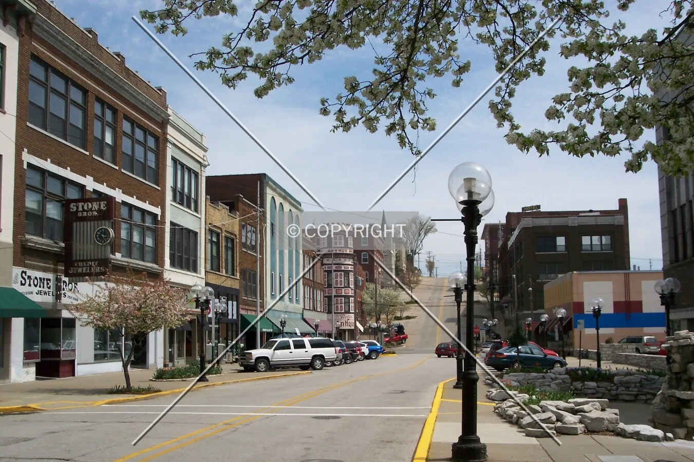 Looking south along Third Street