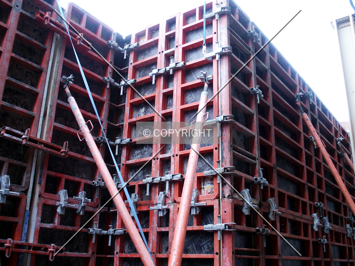 Formwork on the east side by the alley