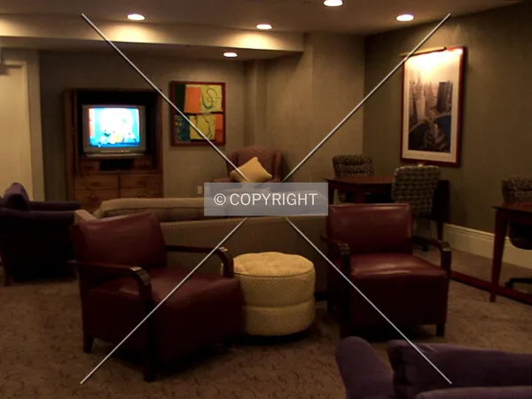 Second-floor lounge of the Club Quarters Hotel