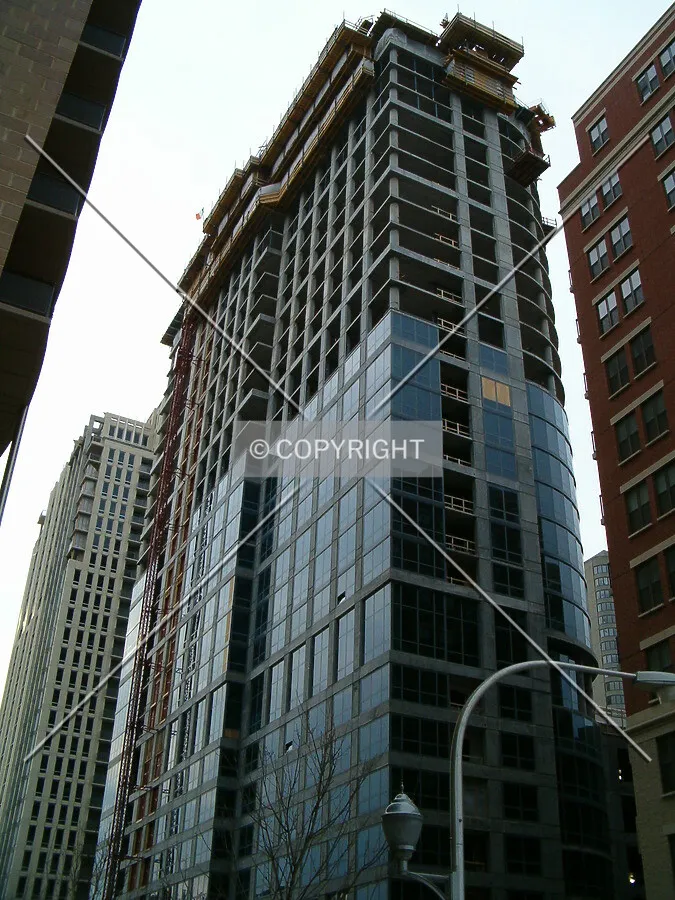 Looking up the southeast corner