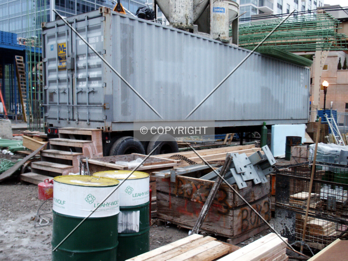 Staging area near the southwest corner