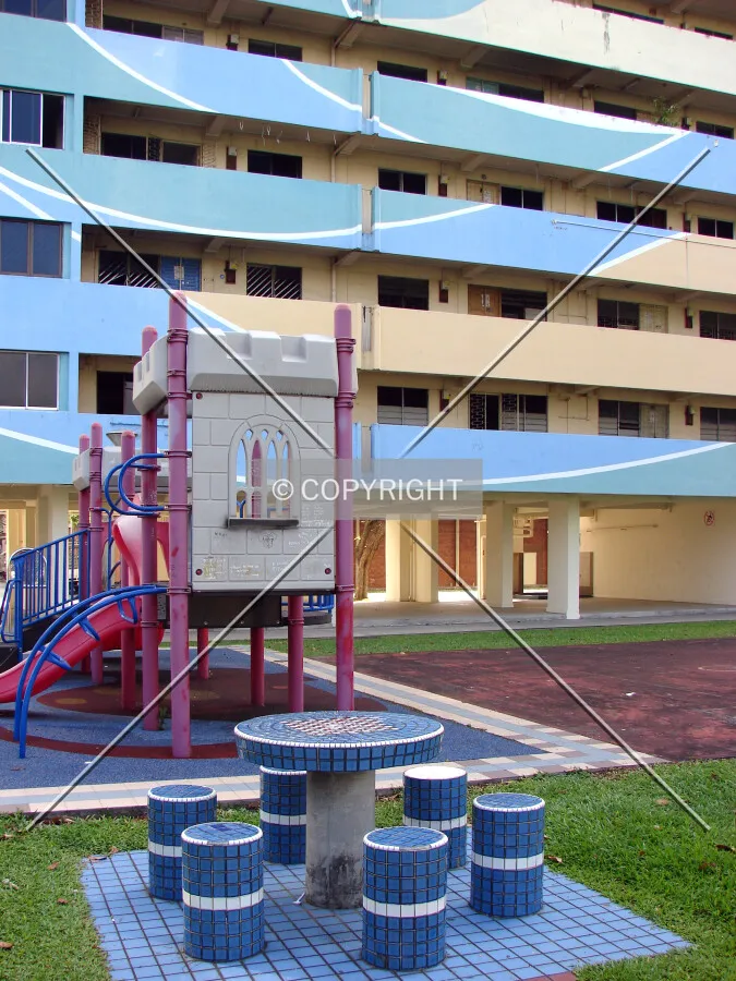 View of picnic area and playground