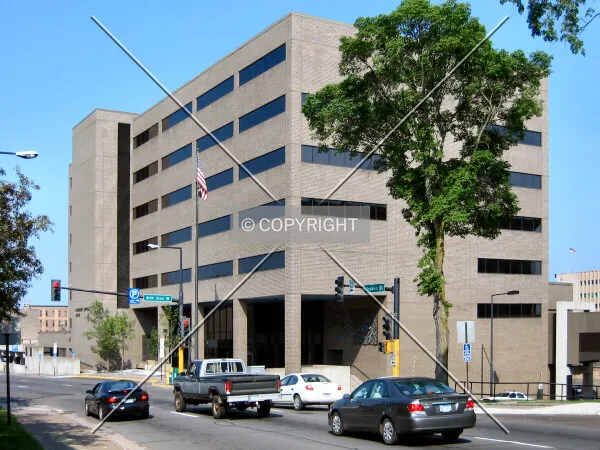 West corner from 2nd Street