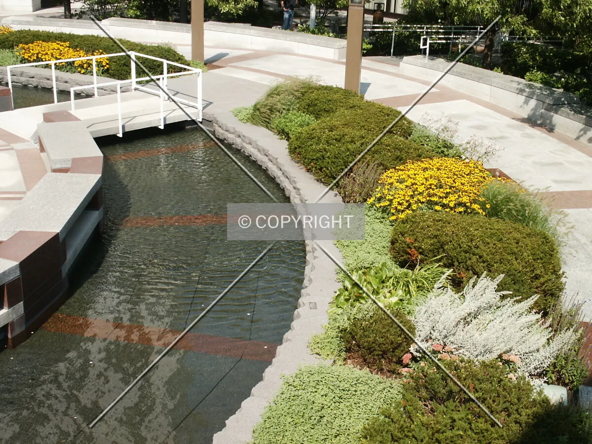 Detail of the front plaza