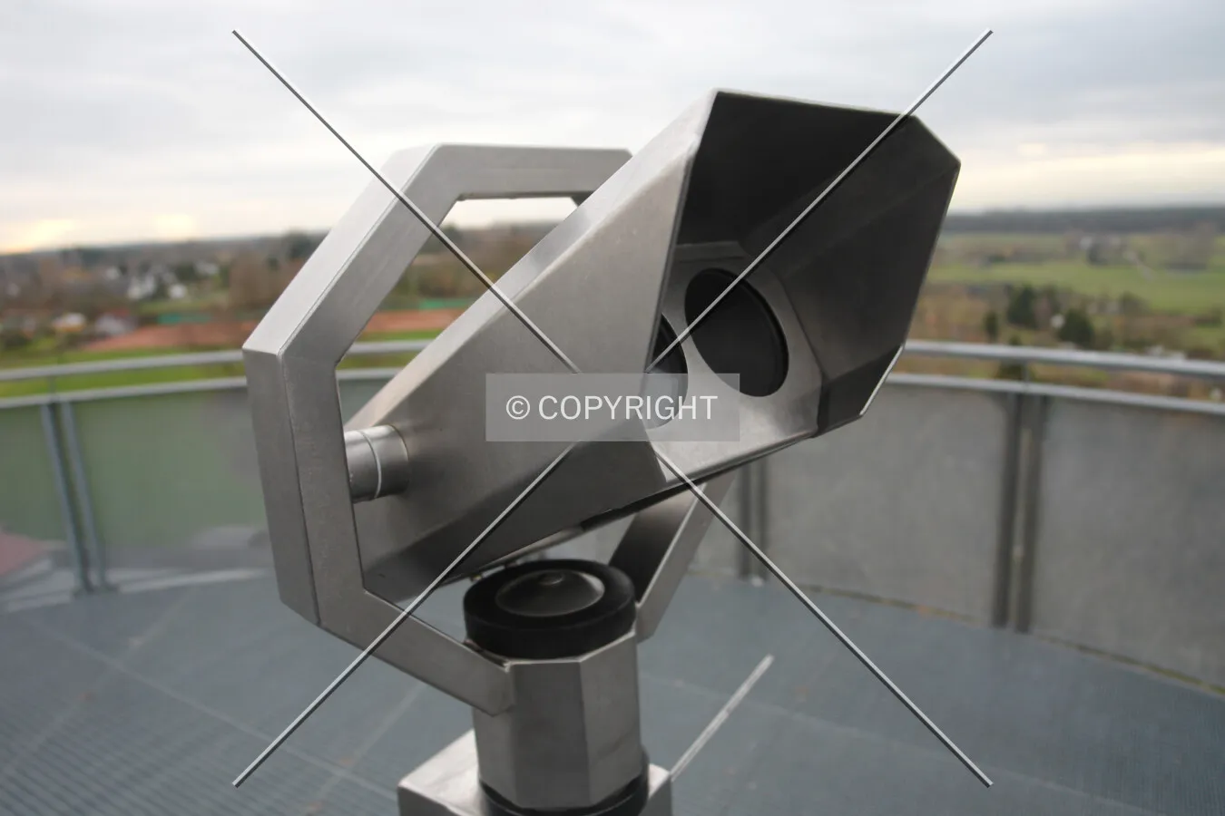 A telescope on an observation tower