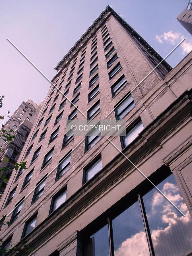 From directly below and to the southeast on Walnut Street