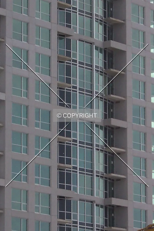 Closeup of the front glass facade