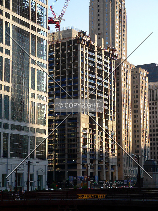 View to the southwest from the plaza of Marina City