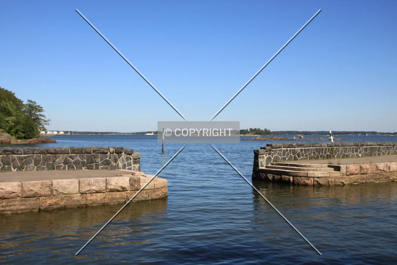 View along the waterfront
