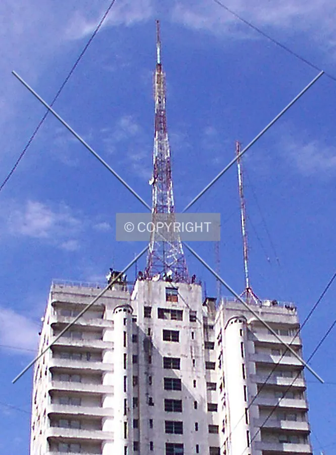 Top of the tower, with antenna