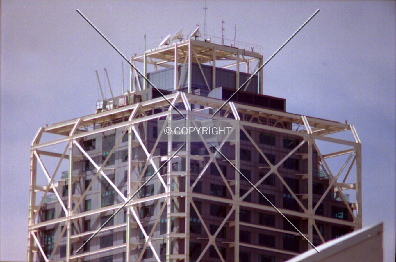 Close view of the building's top